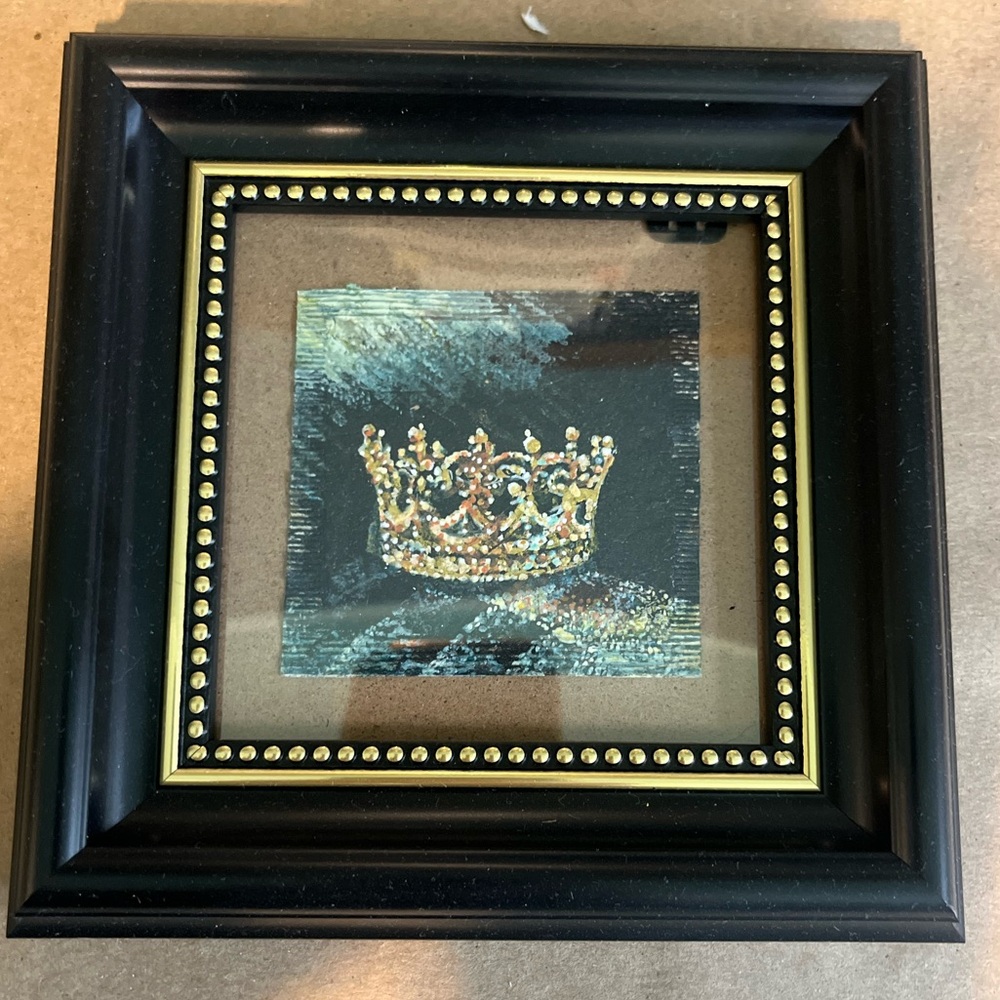Framed, Original artwork - Crown with Black and Gold Accents